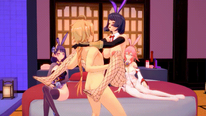 [MMD]原神巨乳肥臀~蒙德温泉节1+2 稻妻兔女郎等5部 1080p 有CV[1.26g/U迅]-13.gif
