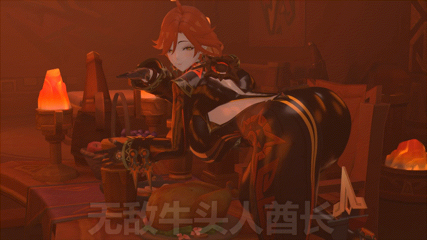 [3D动画/无修正]玛薇卡妈妈的臭脚和后庭榨精 / Mom mavuika's smelly feet and anal riding [330M/UC]-1.gif