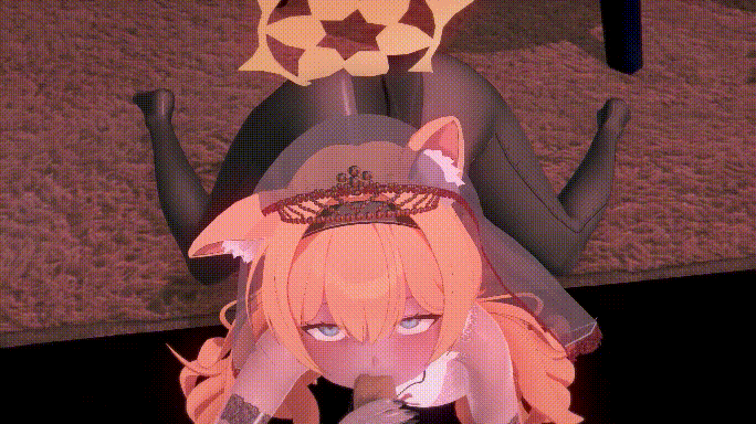 [MMD]蔚蓝档案 白丝女仆爱丽丝+黑丝裤袜骚猫玛丽 有CV 1080p[246m]-10.gif